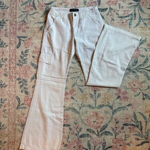 Aéropostale Off-White Low Rise Flare Utility Pants